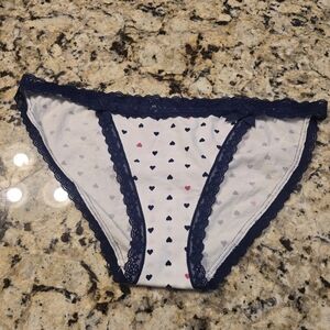 Victoria's Secret Navy and White Heart Panties NWOT
